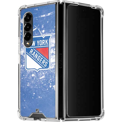 NHL New York Rangers Frozen Galaxy Z Fold4 5G Clear Case